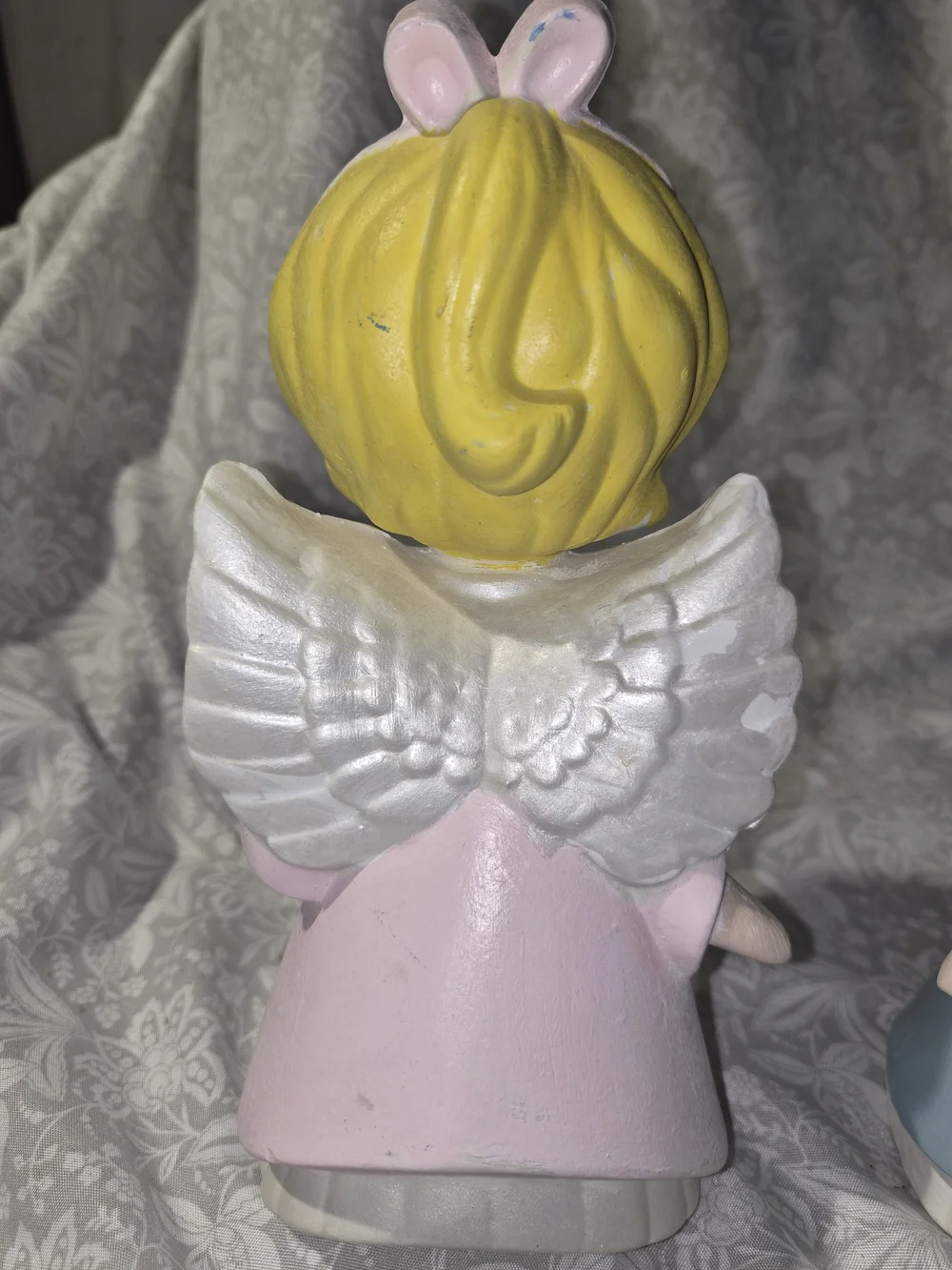 Vintage 1970s Kissing Angel Boy Girl Ceramic Figurines